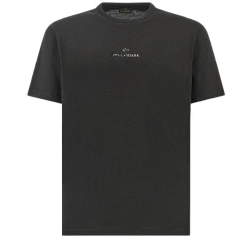 Paul & Shark Charcoal Grey Logo Cotton T-Shirt. 