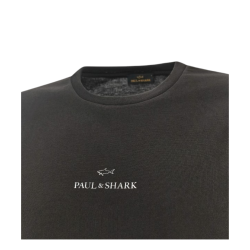 Paul & Shark Charcoal Grey Logo Cotton T-Shirt.  2