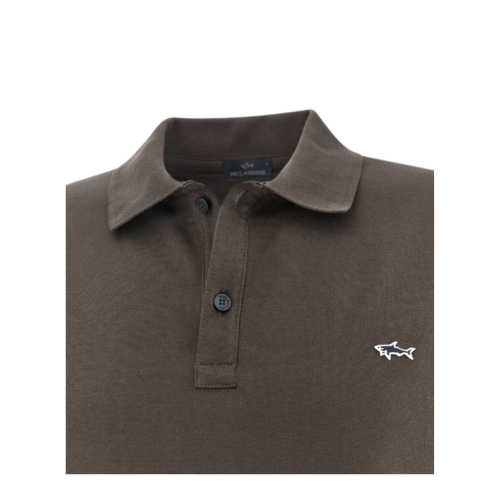 Paul & Shark Dark Taupe Cotton Piqu Polo Shirt.   2