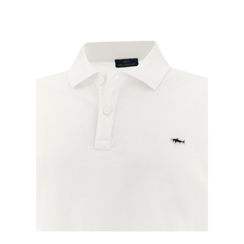 Paul & Shark White Cotton Piqu Polo Shirt.