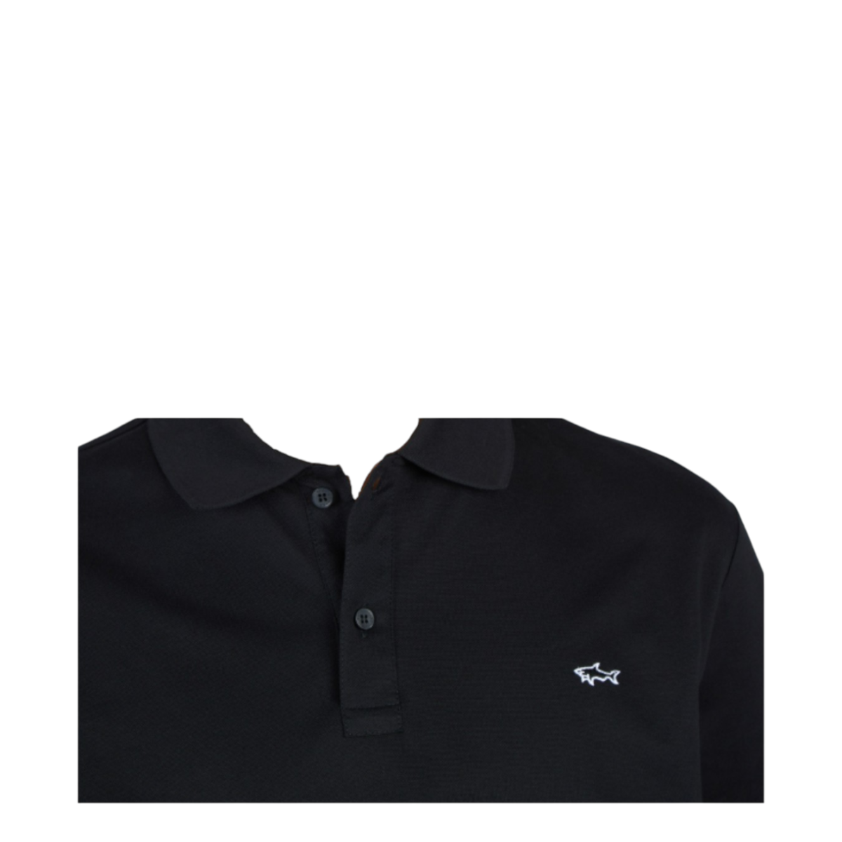 Paul & Shark Black Cotton Piqu Polo Shirt.  