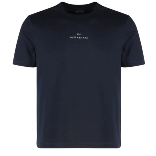 Paul & Shark Navy Logo Cotton T-Shirt. 