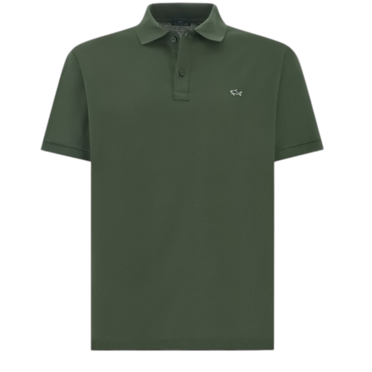 Paul & Shark Olive Green Cotton Piqu Polo Shirt.  