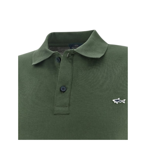 Paul & Shark Olive Green Cotton Piqu Polo Shirt.   2