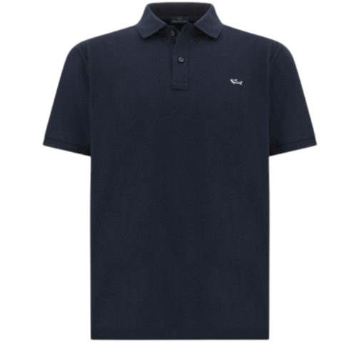 Paul & Shark Navy Cotton Piqu Polo Shirt.