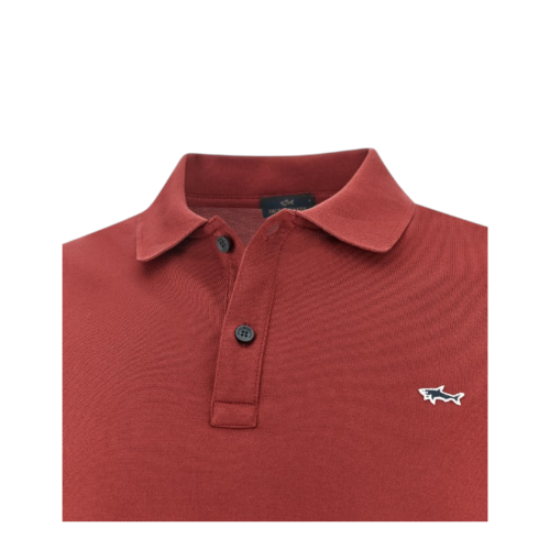 Paul & Shark Terracotta Red Cotton Piqu Polo Shirt.  