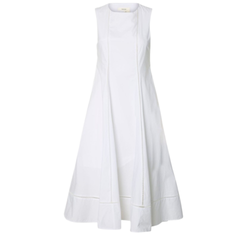 Selected Femme White Sleeveless Cotton Midi Dress.