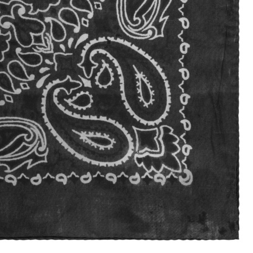 Dark Grey Paisley Bandana Scarf
