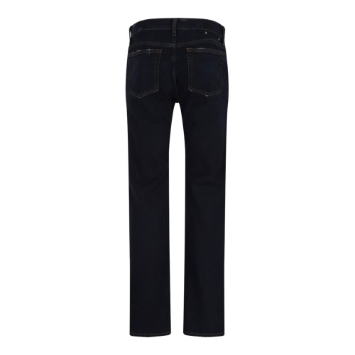 Blue Navy Cotton Slim Fit Jeans With Five Pockets