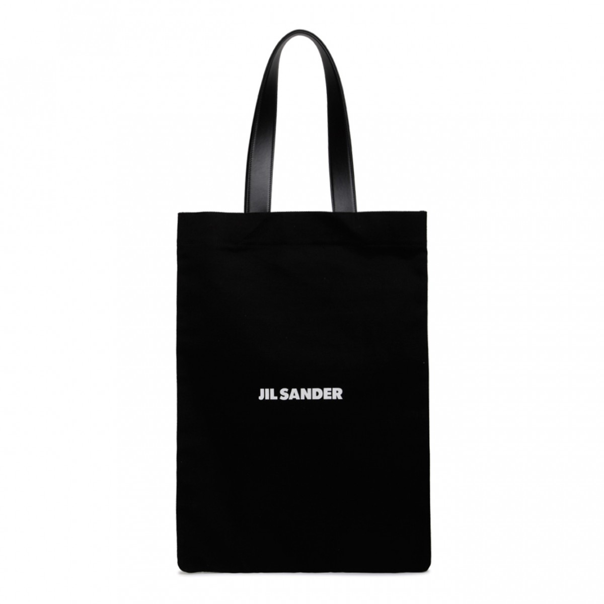 Jil Sander Black and White Logo-Print Tote Bag. 