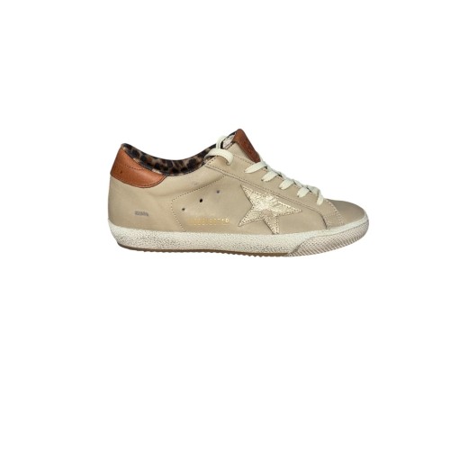 Golden Goose Gold Leather Sneakers. 2