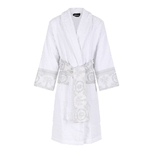 White I Love Baroque Cotton Bathrobe