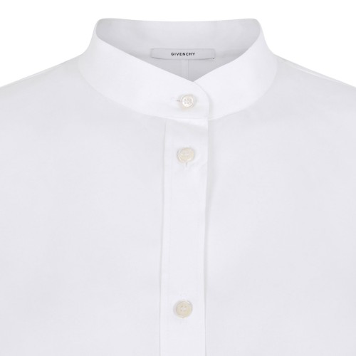 White Cocoon Cut-Out Shirt In Popeline