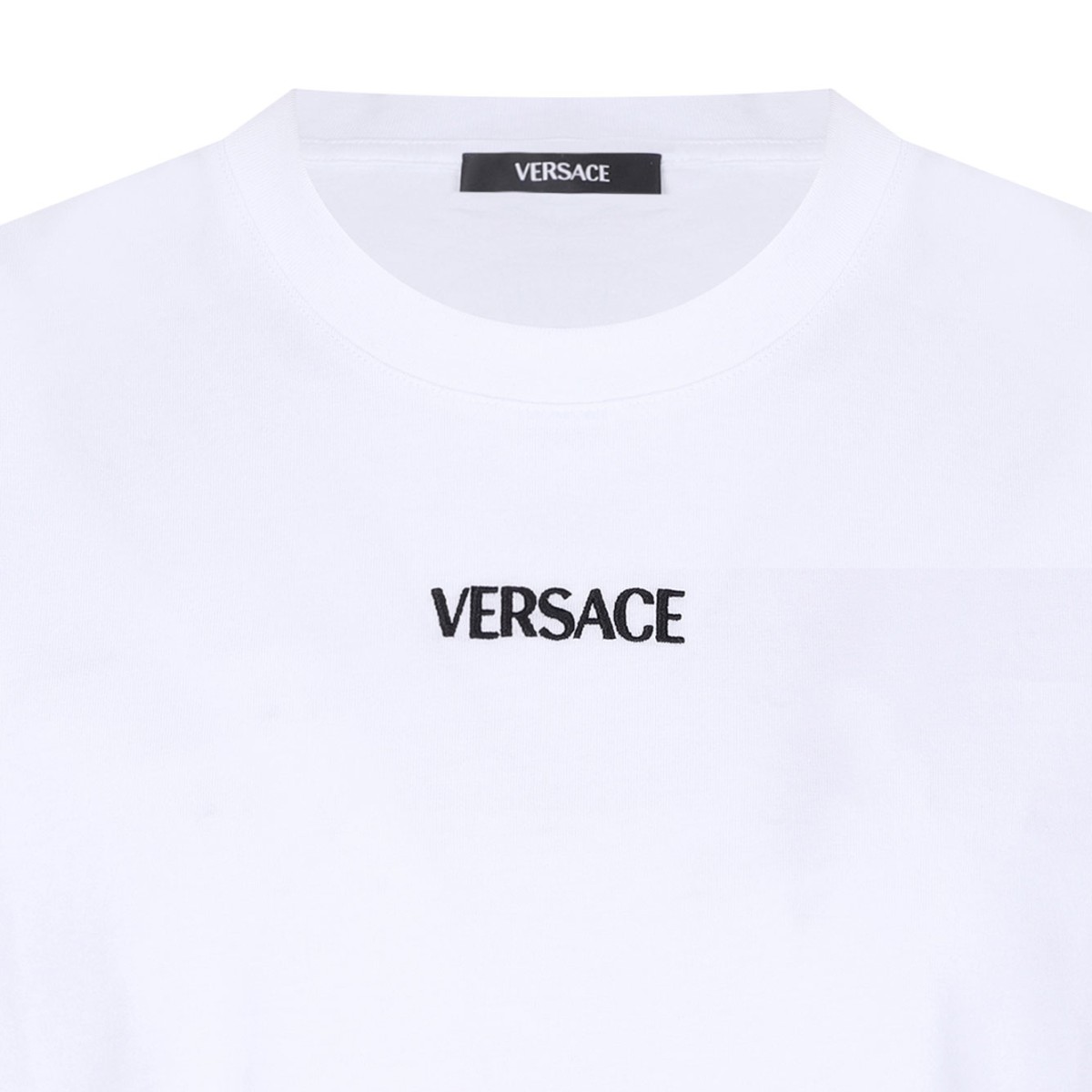 Optical White Slim-Fit Cotton Jersey T-Shirt With Embroidery