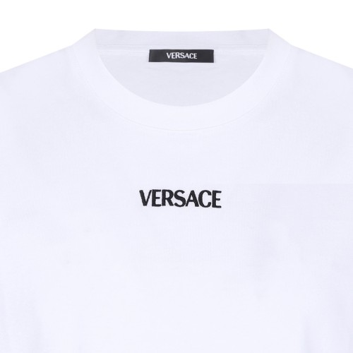 Optical White Slim-Fit Cotton Jersey T-Shirt With Embroidery