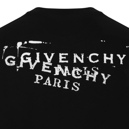 Black Cotton T-Shirt With Logo Stamp Print