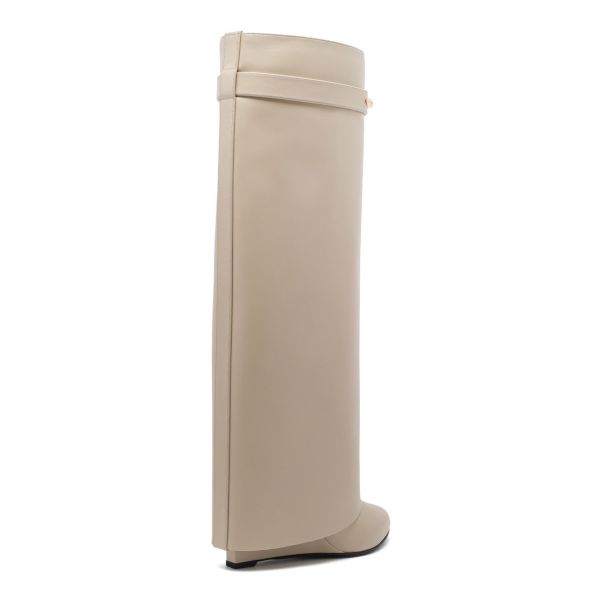 Shark Lock Beige Leather Boots