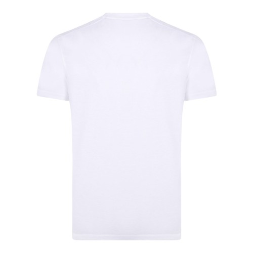 White Lyocell Cotton Blend Crew Neck T-Shirt 2