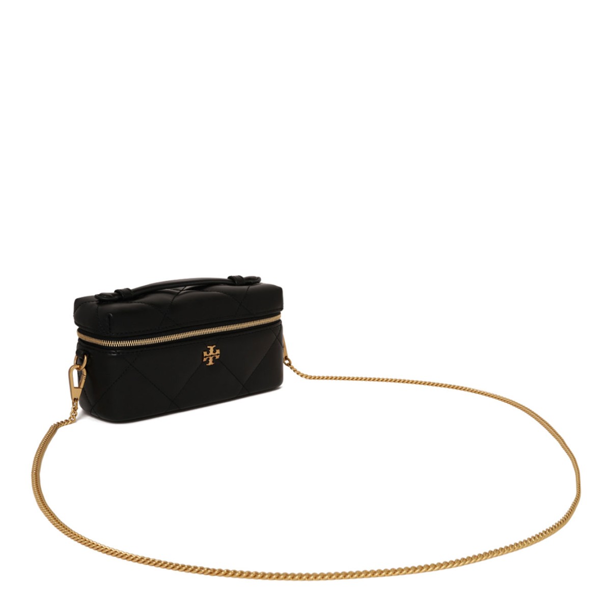 Black Kira East-West Diamond Quilted Jewelry Box