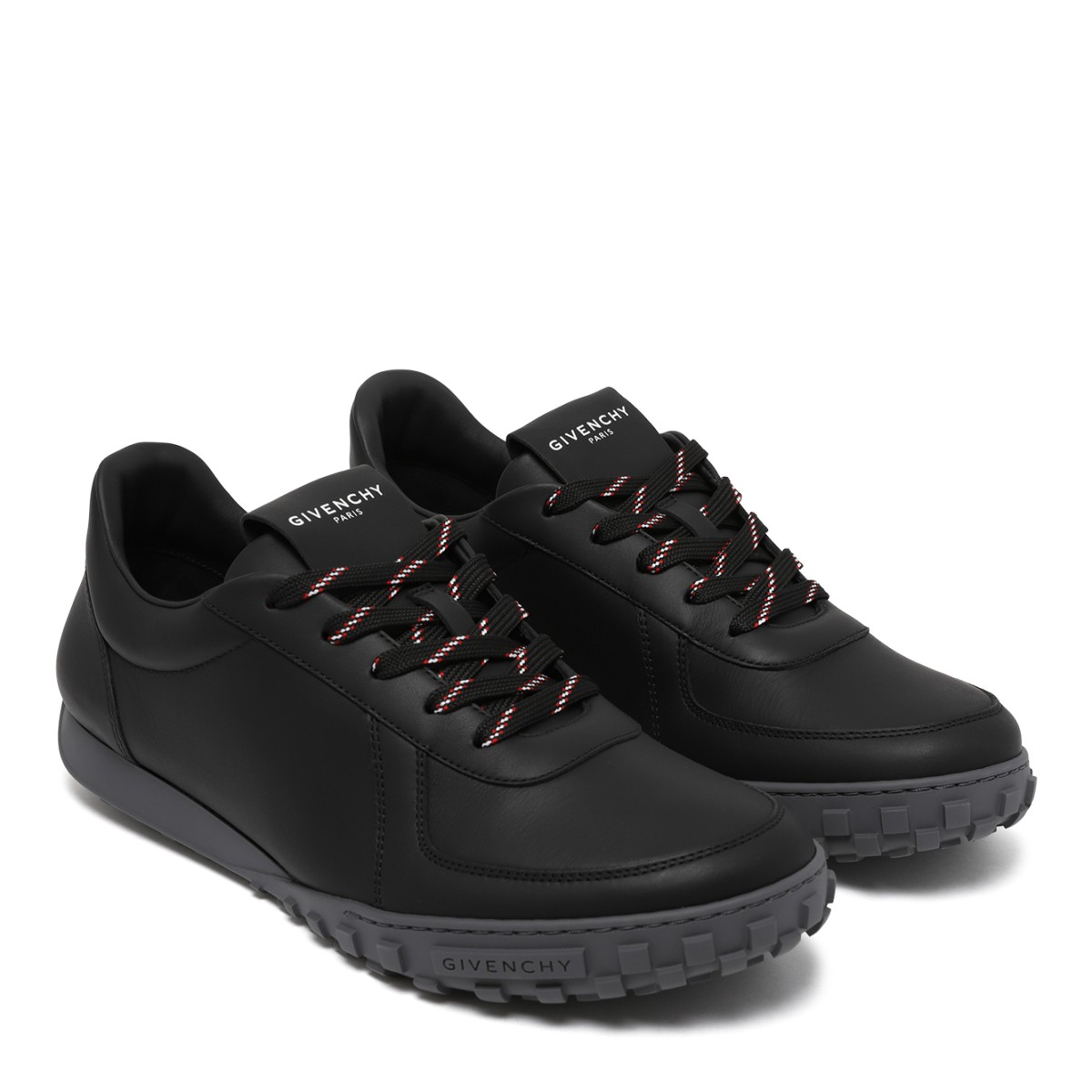 Givenchy Black Leather Low-Top Sneakers. 