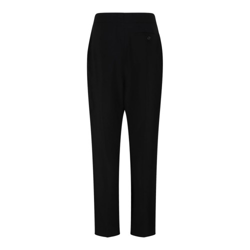 Black Slim Fit Tailored Pants In Crepe Cady