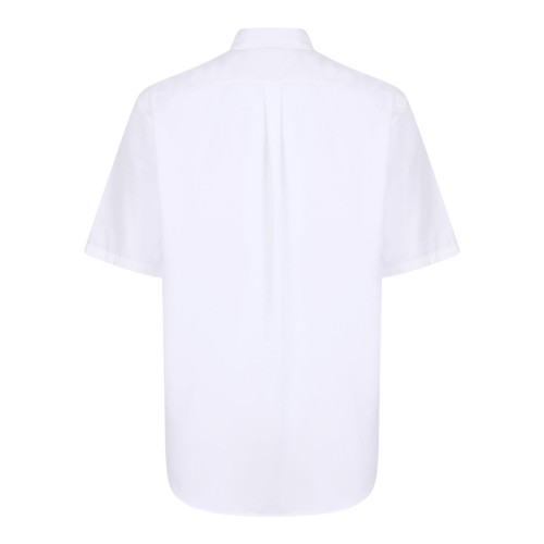 White Short-Sleeve Cotton Poplin Shirt