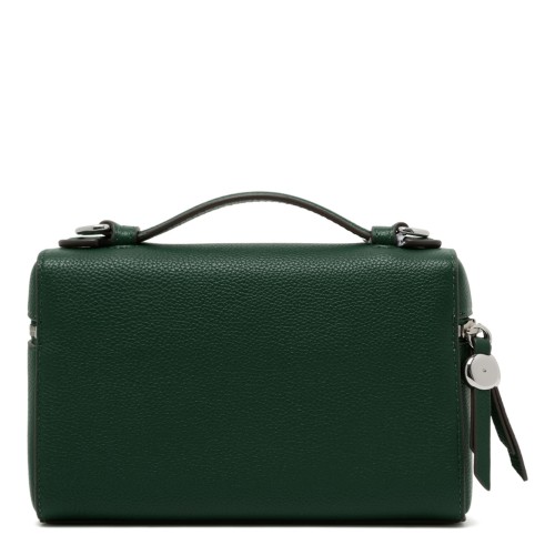 Dark Kale Leather Top Handle Bag