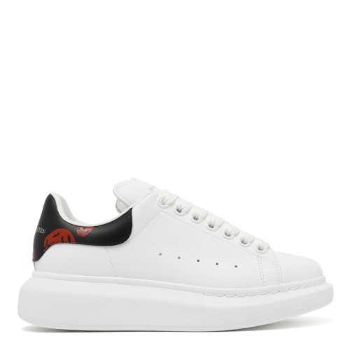 Alexander McQueen White Leather Oversized Sneakers. 