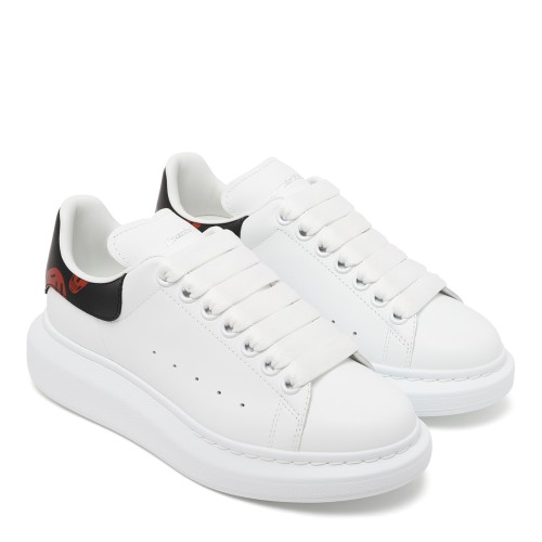 Alexander McQueen White Leather Oversized Sneakers. 