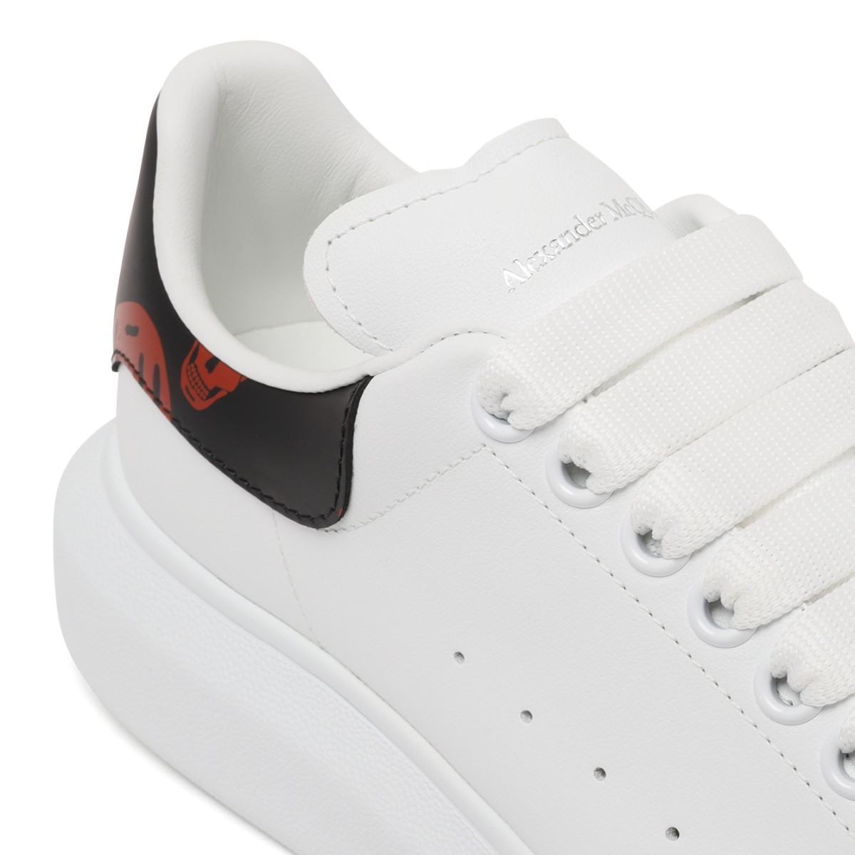 Alexander McQueen White Leather Oversized Sneakers. 
