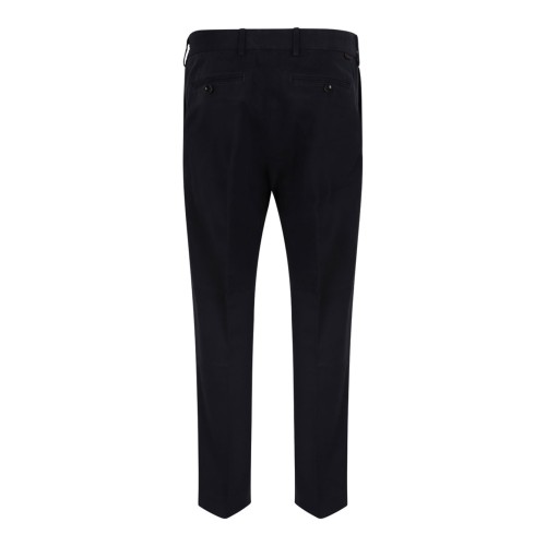 Navy Blue Brushed Cotton Drill Chino Trousers