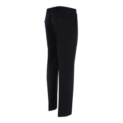Navy Blue Brushed Cotton Drill Chino Trousers
