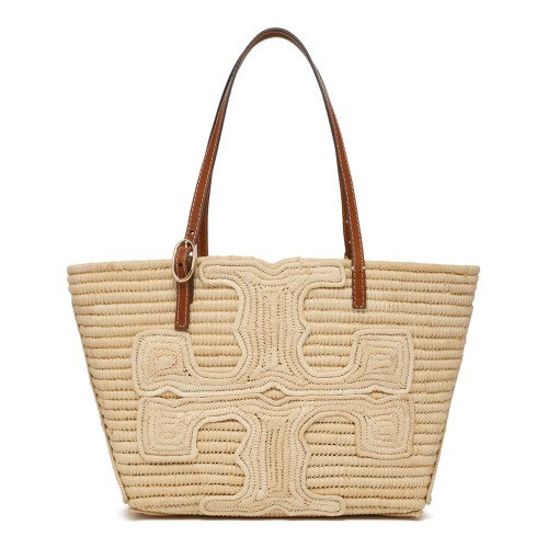 Tory Burch Natural Woven Shopper Bag, Height: 7.7" (19.5cm) length: 8.7" (22cm) depth: 4.4" (11.2cm)
