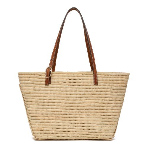 Tory Burch Natural Woven Shopper Bag, Height: 7.7" (19.5cm) length: 8.7" (22cm) depth: 4.4" (11.2cm) 2
