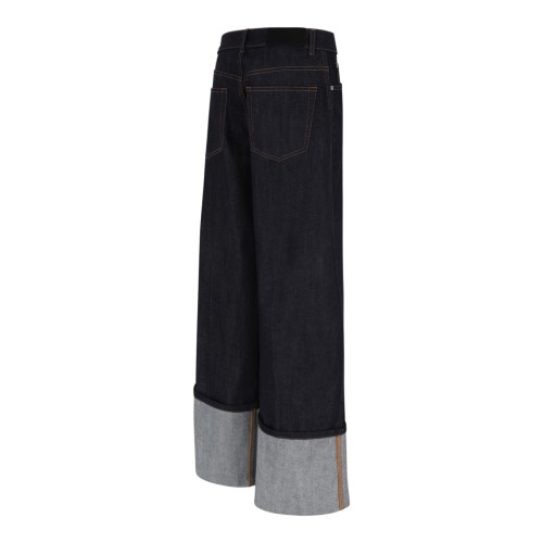 Givenchy Dark Blue Wide-Leg Denim Jeans.