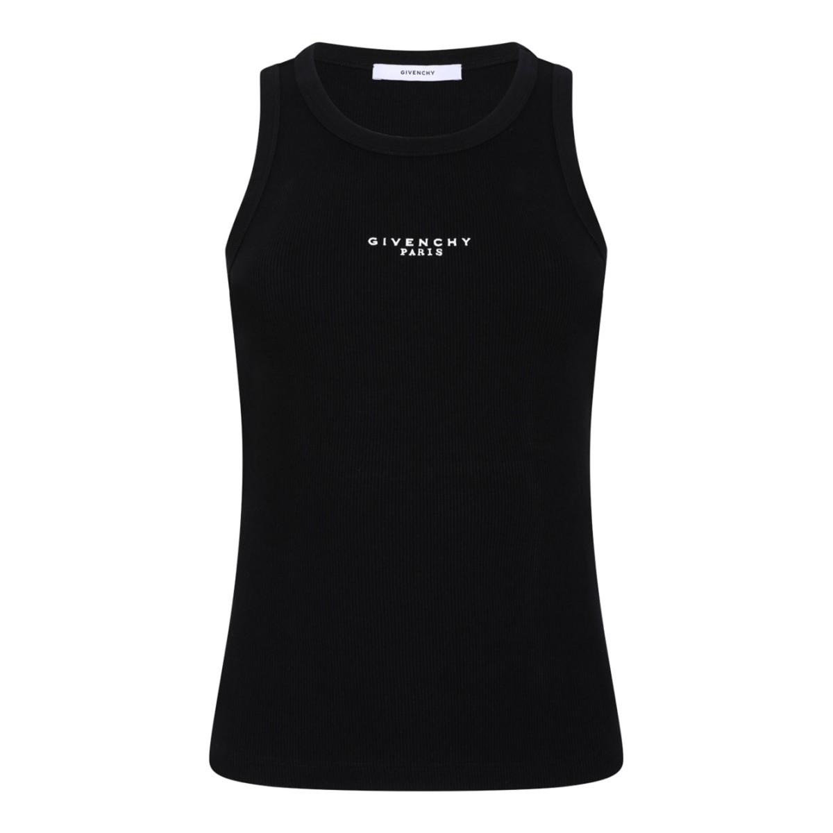 Black Slim-Fit Cotton Tank Top With Givenchy Paris Print