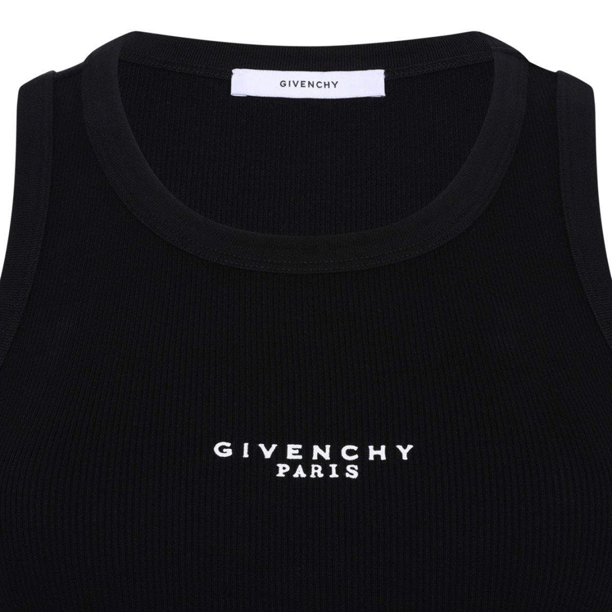 Black Slim-Fit Cotton Tank Top With Givenchy Paris Print