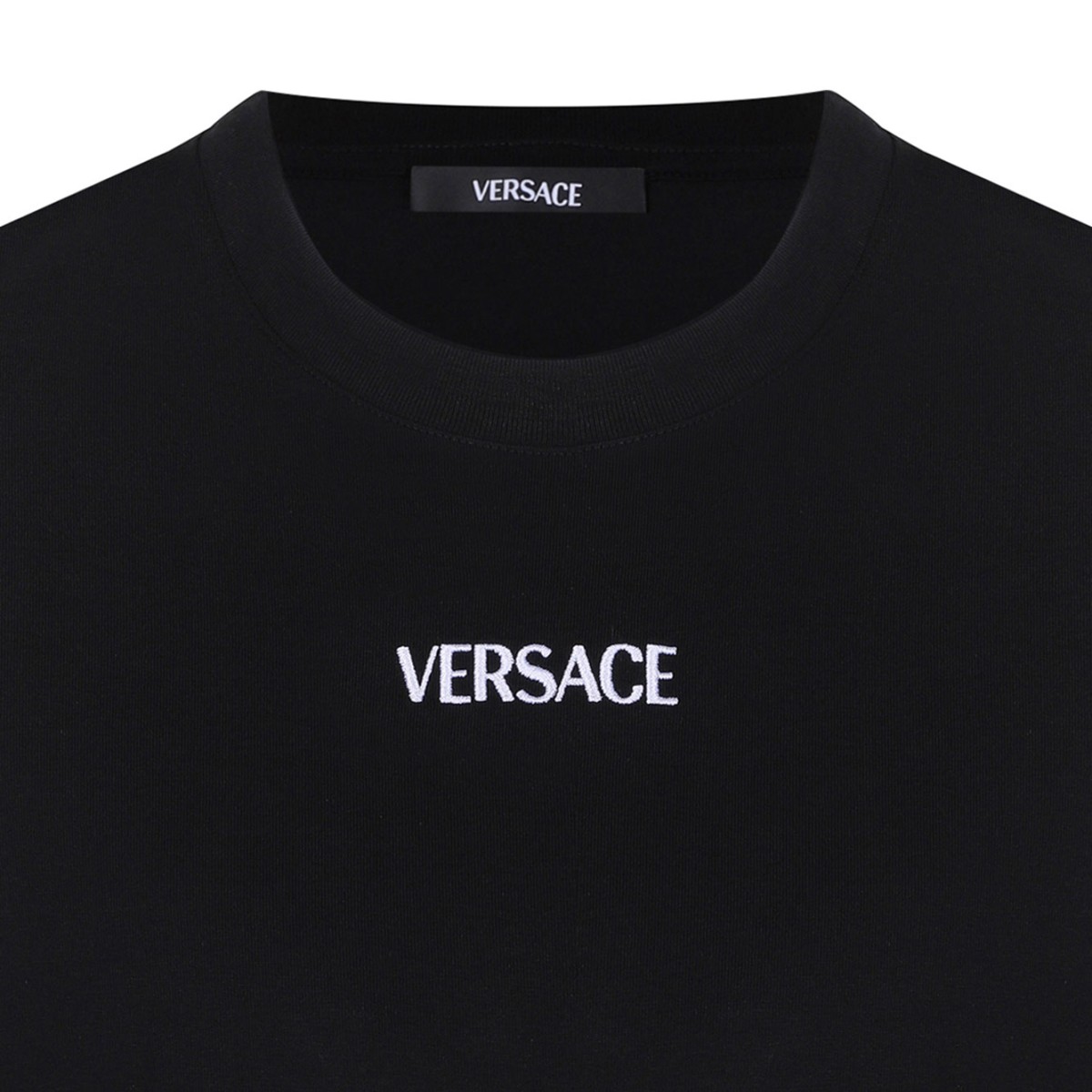 Black Slim-Fit Cotton Jersey T-Shirt With Embroidery