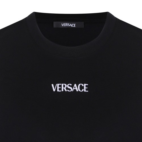 Black Slim-Fit Cotton Jersey T-Shirt With Embroidery