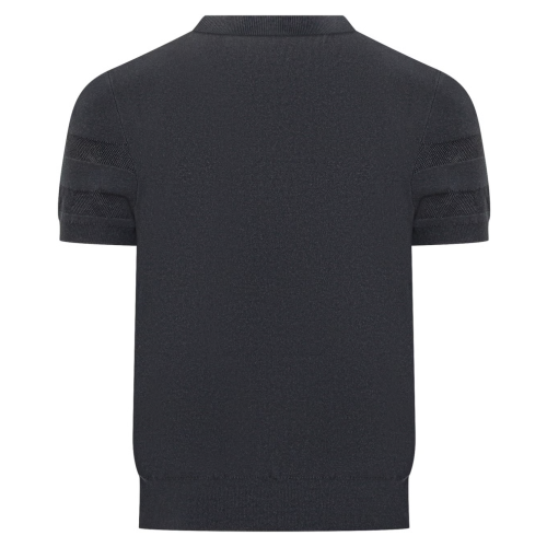 Dark Navy Mesh Panel Sweater 2