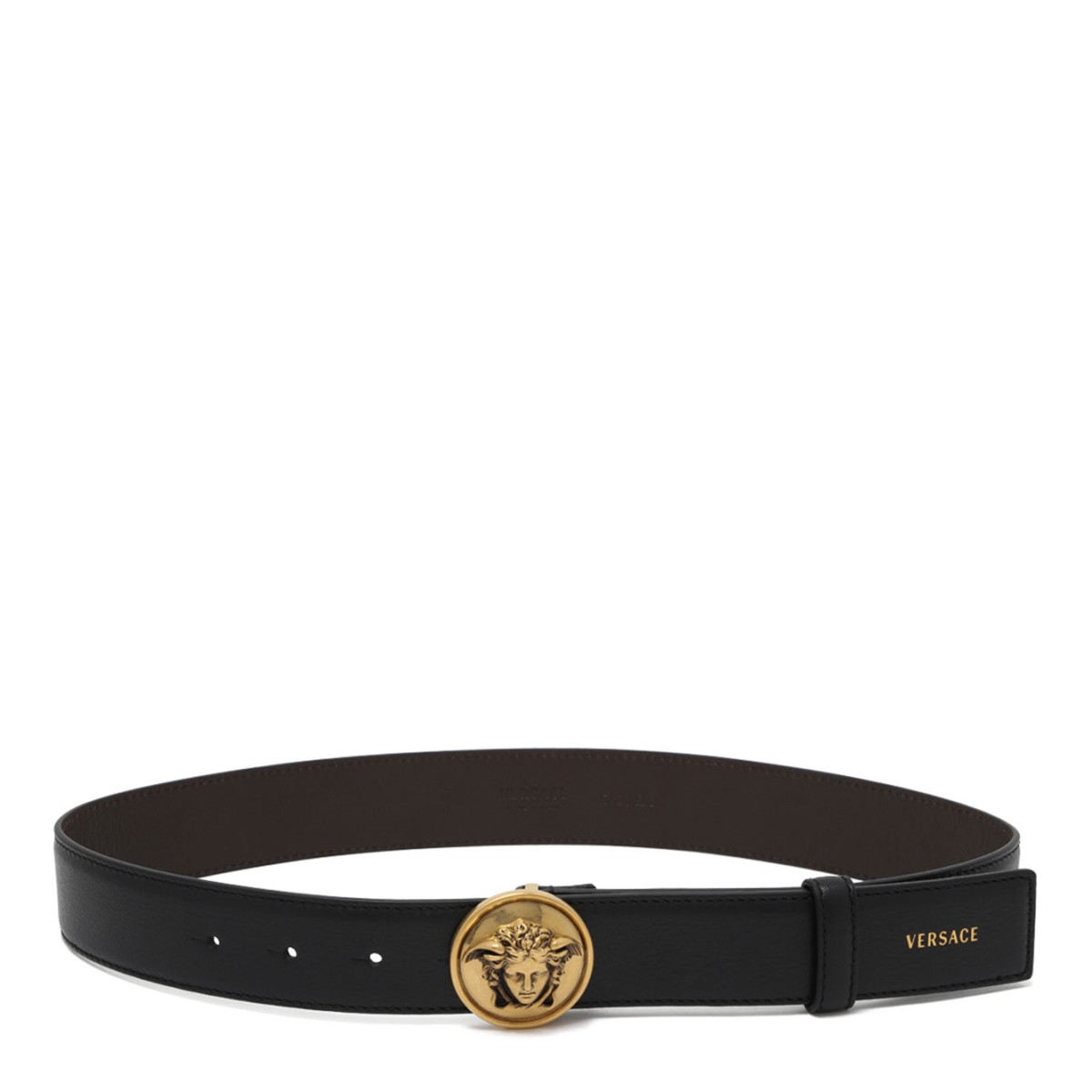 Black Leather Medusa Belt