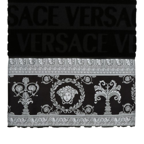 Black and Black I Love Baroque Cotton Towel 2