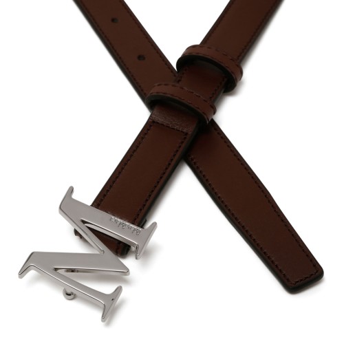 Brown Monogram Belt In Natural Leather