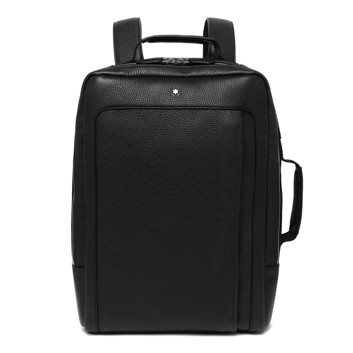 Montblanc Black Leather Structured Backpack.