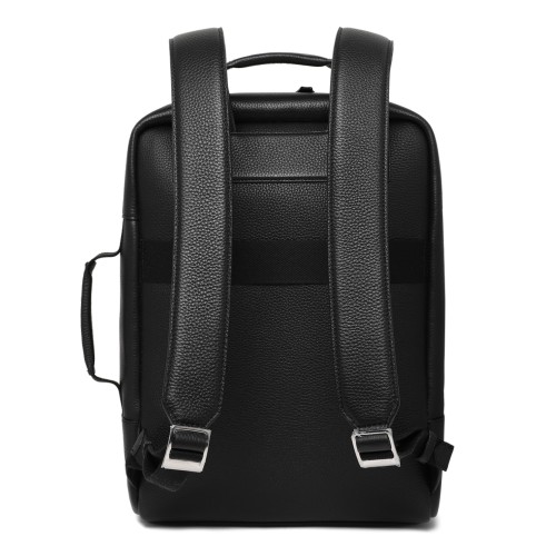 Montblanc Black Leather Structured Backpack. 2