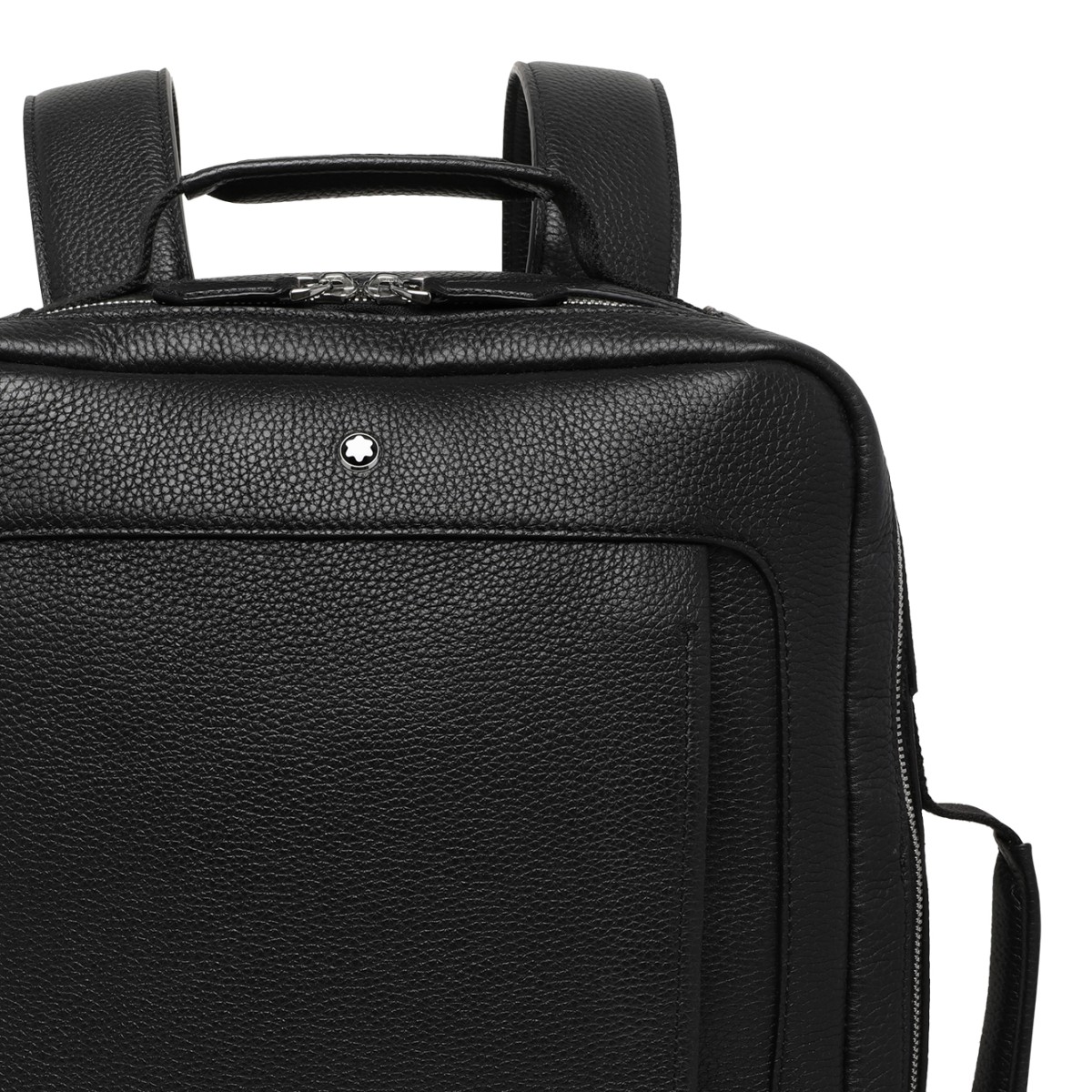 Montblanc Black Leather Structured Backpack.