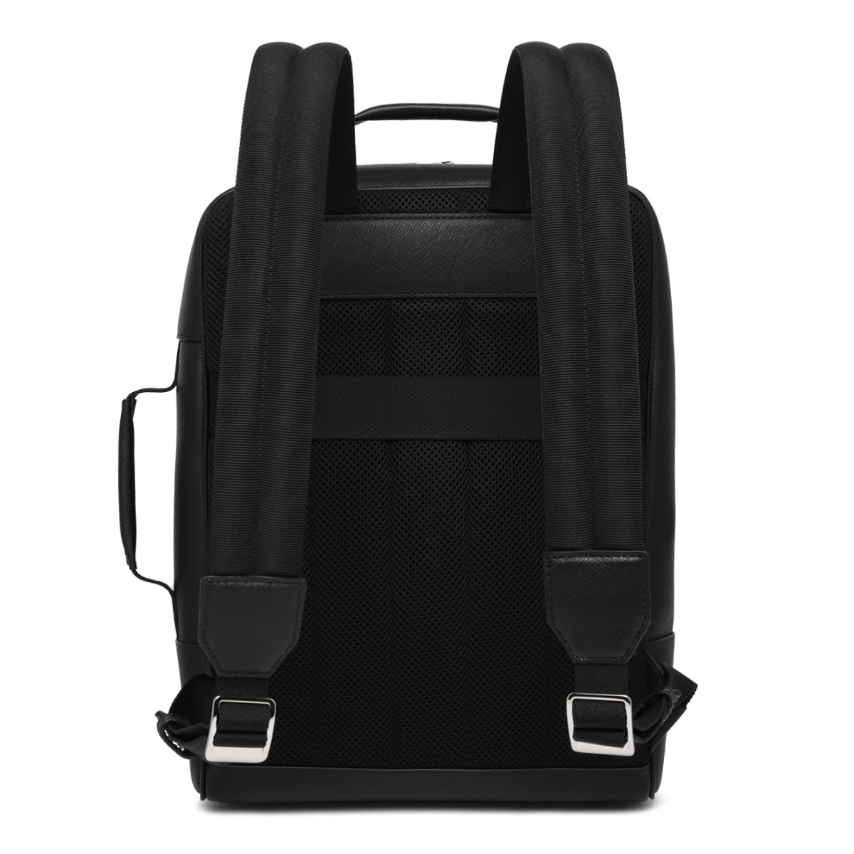 Montblanc Black Leather Backpack.