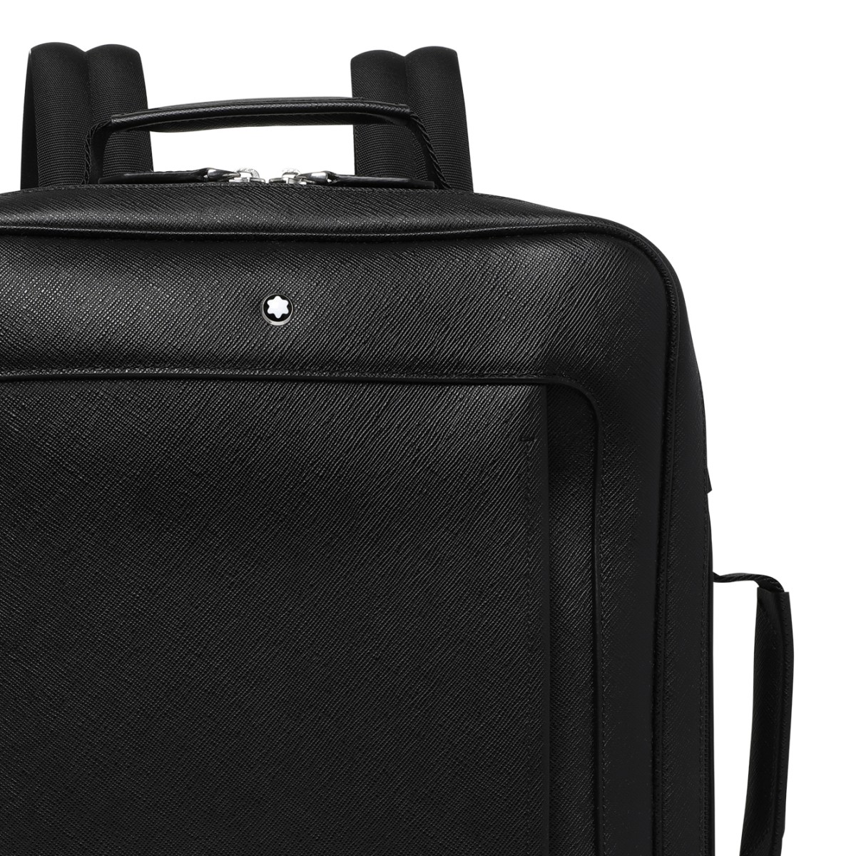 Montblanc Black Leather Backpack.