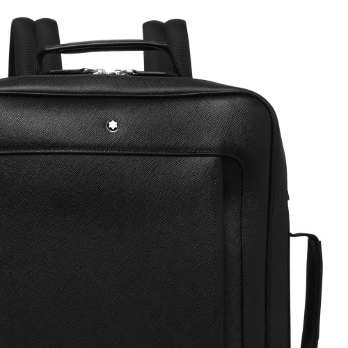 Montblanc Black Leather Backpack.
