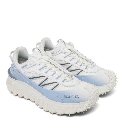White Leather and Mesh Sneakers